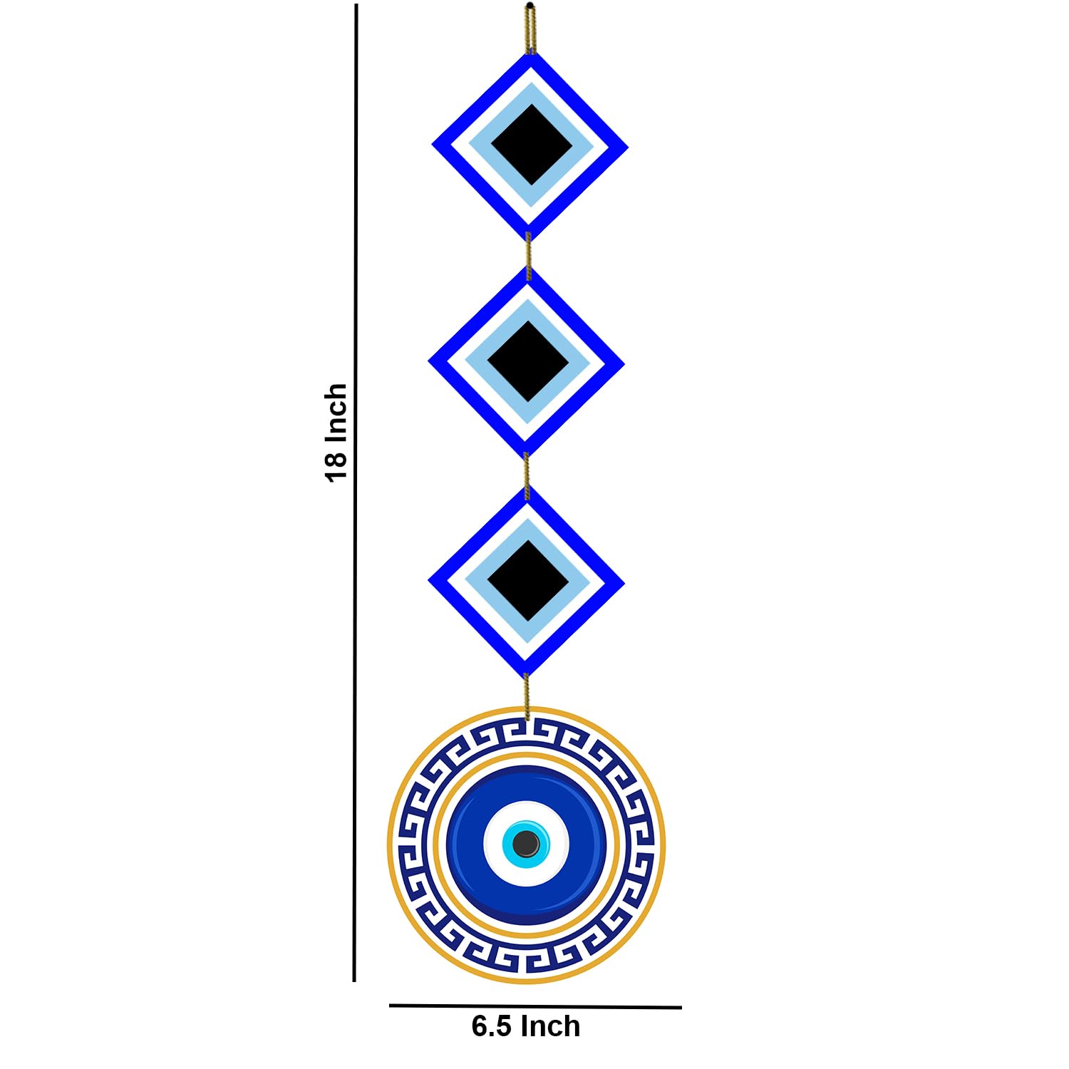 FIT-IN Trends Evil Eye Wall Hanging – Protective Boho Home Decor for Positive Energy | Traditional Nazar Amulet for Living Room, Entrance and Office | Decorative Wall Accent - Image 7