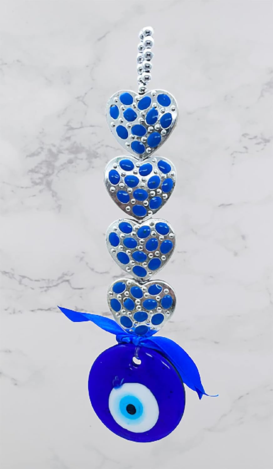Natchcart Decorative Blue Set of 1 Four Hearts Turkish Evil Eye Hanging for Home Protection, Good Luck Charm and Prosperity, Interior Wall Hanging Showpiece (FS-2628 Evil Eye) - Image 6