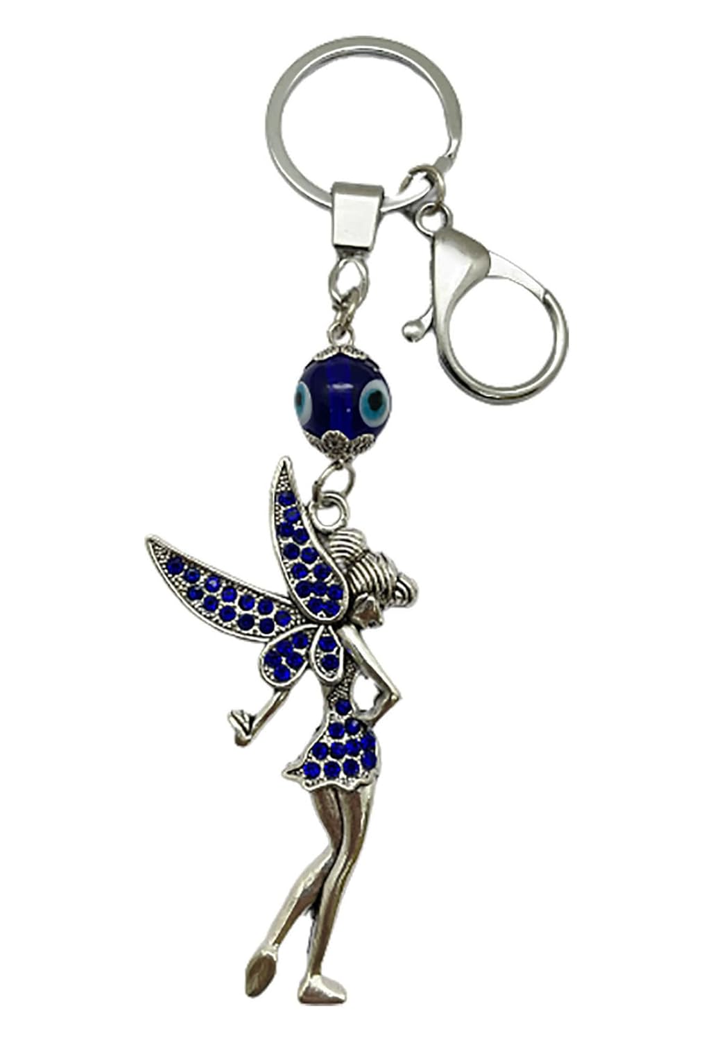 Natchcart Blue Evil Eye with Key Shape Keychain For Bike/Car Gifting With Key Ring Anti-Rust - Image 2