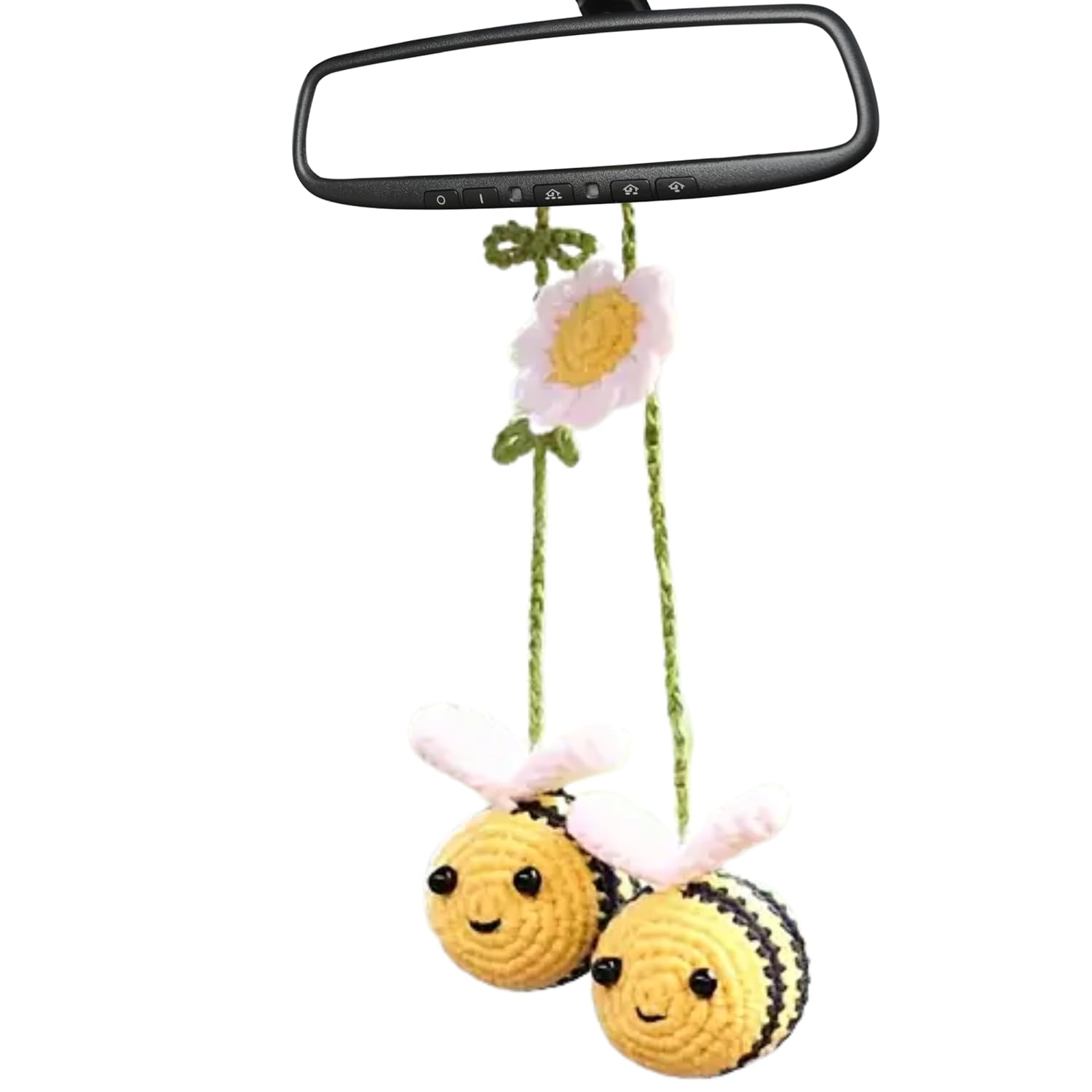 SNOWYS SHOP Handmade Crochet Cute Charm for Girls- Knitted Flower Car Bag Hanging Accessory for Women - Image 2