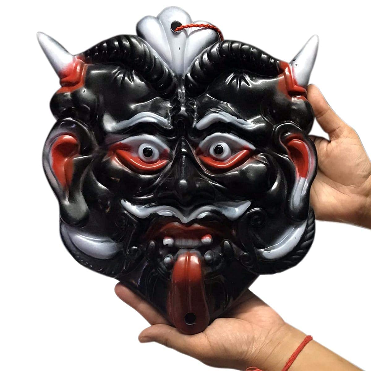 DRAVY HANDICRAFTS Nazar Battu Evil Eye Protector - Mahakal Face Plastic Mask Wall Hanging Nazar Suraksha Kawach Drishti Kavach for House Entrance, Office, Shops, Truck (Set of 2 Unit) Big - Image 3