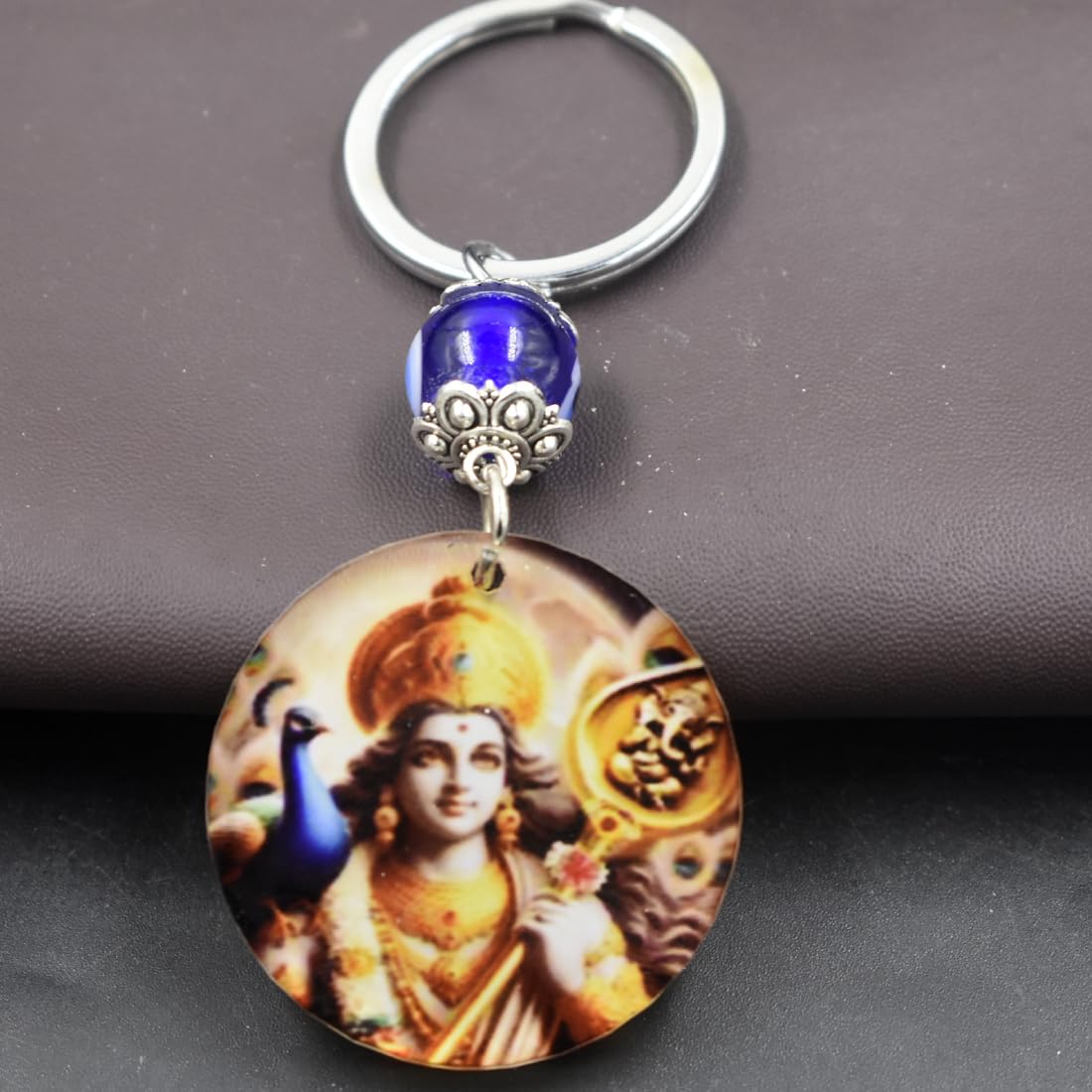 AFH Lord Murugan Swami Evil Eye Nazar Protection Keychain - Image 3