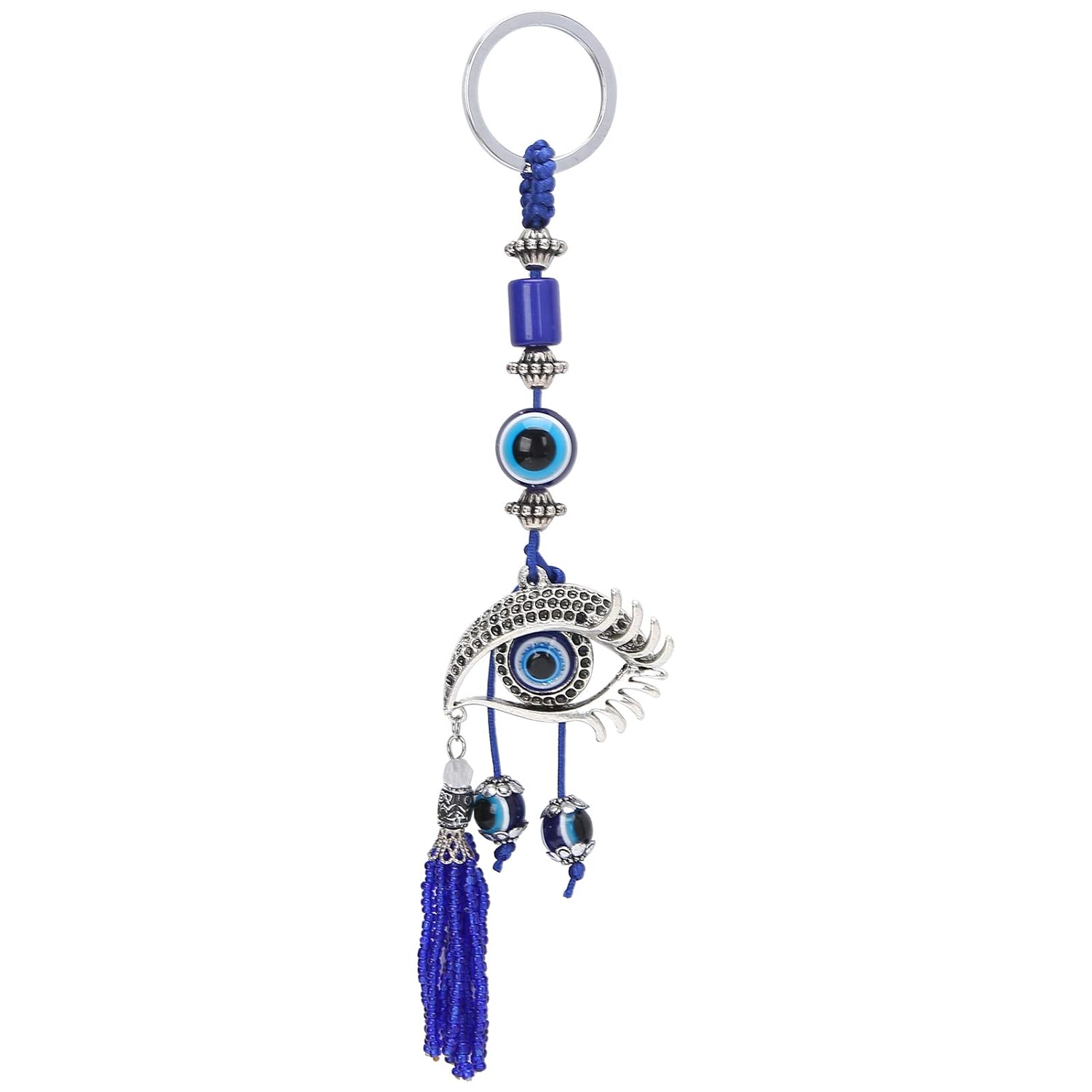 Turkish Evil Eye Keychain, Turkish Eye Shaped Keychain Pendant Turkish Blue Evil Eye Keychain Charms Pendants Fashionable Key Ring Blue Good Luck Key Holder Gift Car Hanging Decoration, Default, - Image 2