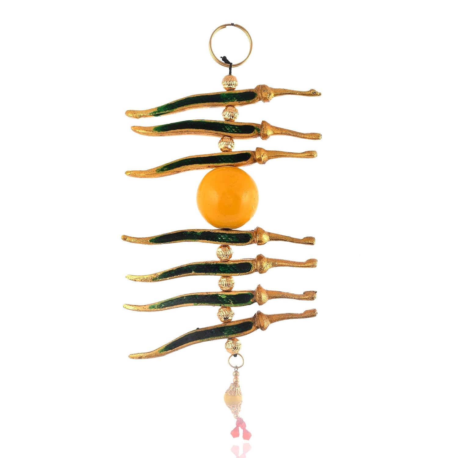 Pink Sky Metal Nimbu Mirchi Door Hanging Green Mirch Yellow Lemon for Outdoor | Vastu Feng Shui Buri Nazar Batoo Car, Shops Homes & Offices Good Luck Charm Protection from Negativity - Image 5