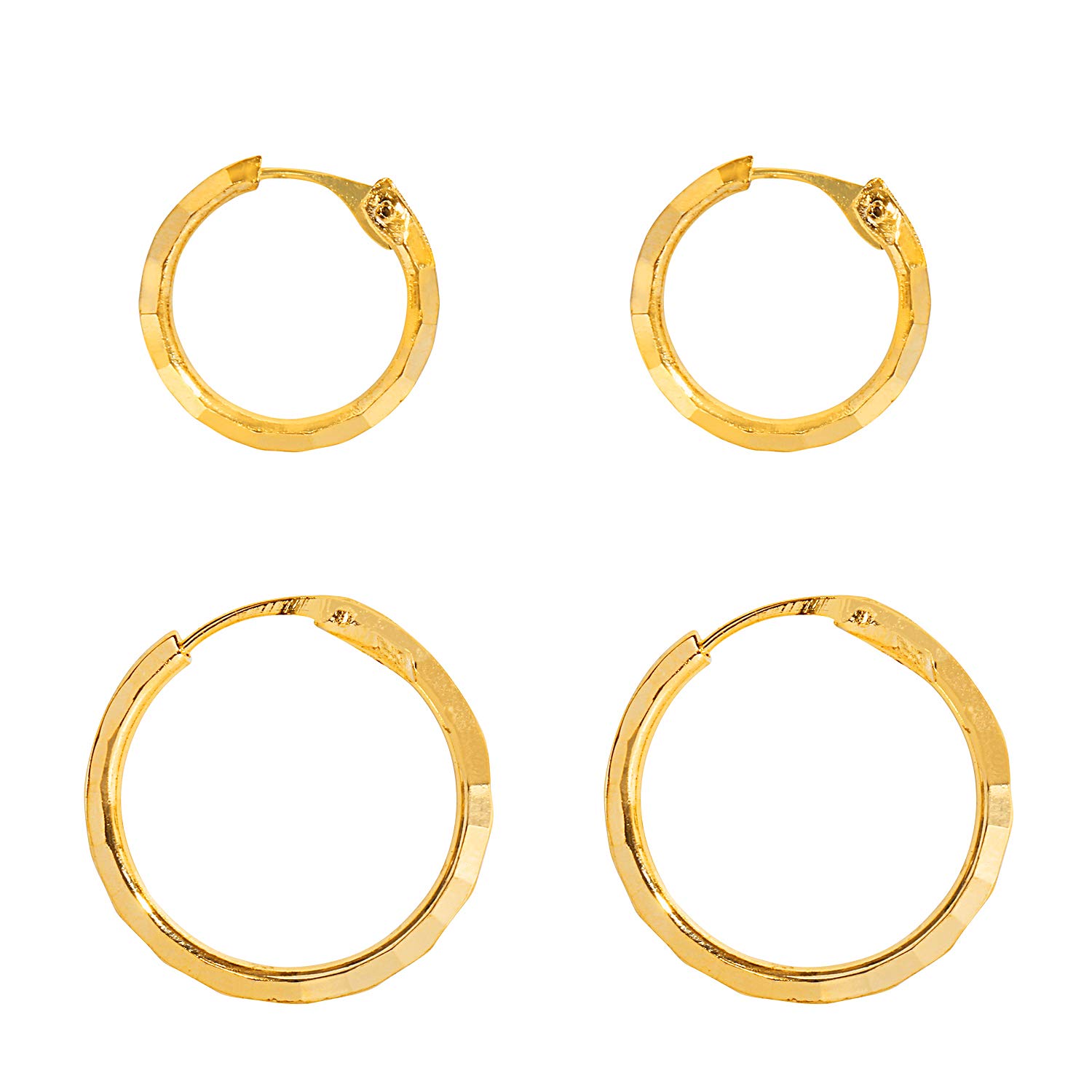 Shining Jewel - By Shivansh Women's Classic and Evergreen Designer Gold Hoop Earrings Combo (SJEC_35) - Pack of 2 - Image 2