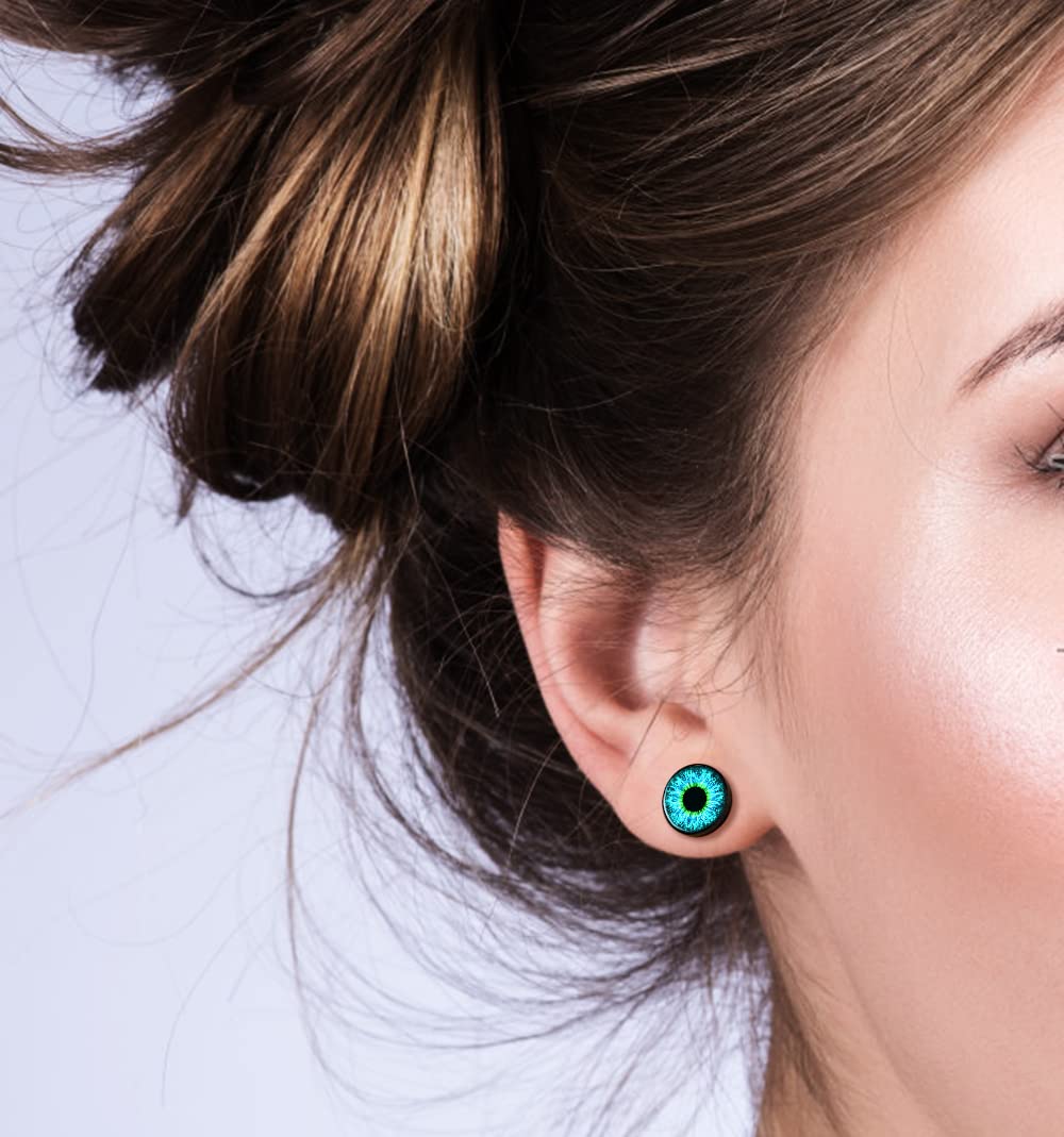SIISPRI 316L Surgical Stainless Steel Evil Eye Earrings Round Circle Button Stud Post Earrings 10MM - Image 4