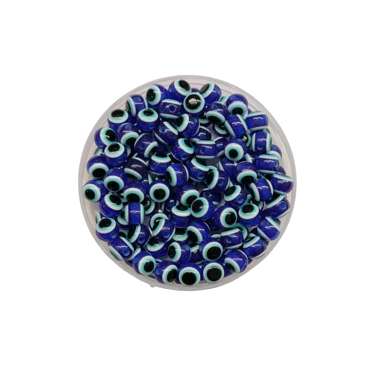 Jaipri Navy Blue Round Acrylic Nazar Evil Eye Beads for Jewellery Making, Bracelet, Necklace, DIY, Crafts Work (20 PCS, 5 mm) - Image 2