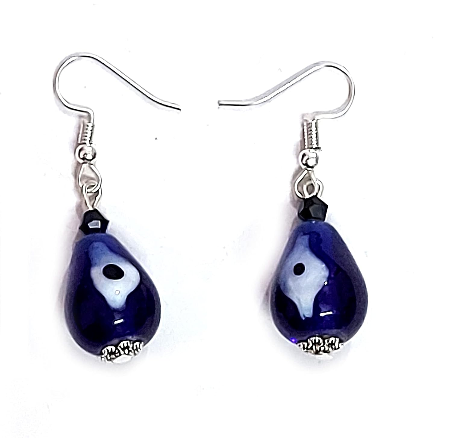 Astroghar Evil Eye Lucky Protection Charm Drop Shape Tops Hand Craft Jhumka Ear ring Pair For Women And Girls - Image 2