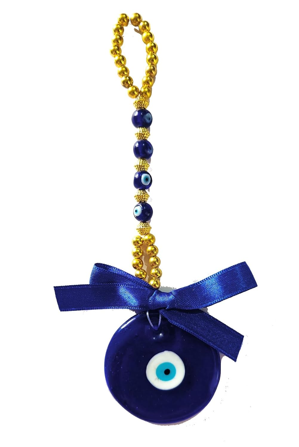 Denique Evil Eye Home Decor Turkish Hamsa Glass Greek Wall Hanging Home Decoration Ornament Nazar Battu Boncugu Amulet Charms Talisman Devil Eyes Protection,Gold Pearl (20 C.M) - Image 10