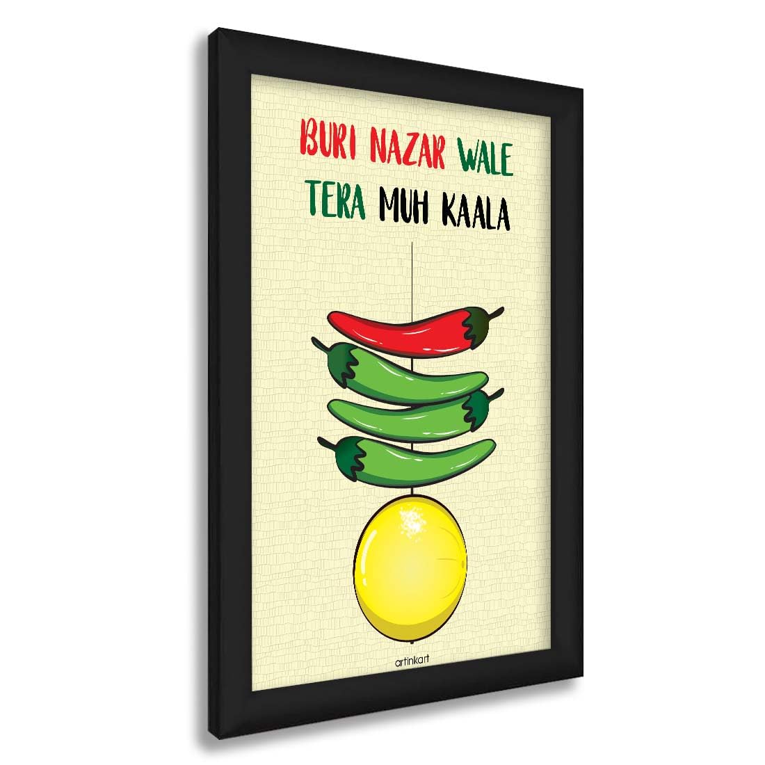ArtinKart- Buri Nazar Wale Wall Frame, Hindi Funny Quotes Wall Frames, Funny Frames for Wall Decor, Funny Framed Posters for Home, Living Room, Office (Synthetic Wood, 9.5x13.5 inch) - Image 3