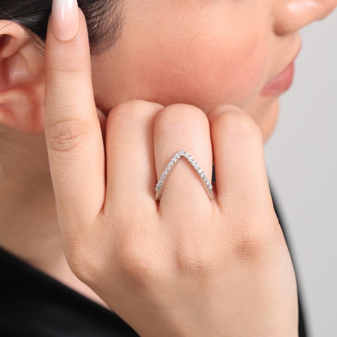 ZAVYA 925 Sterling Silver Rhodium Plated Modern Ring | Gift for Women & Girls | 1 Year Plating Warranty|Rakhi Gift For Sister | Gift for Sister - Image 4