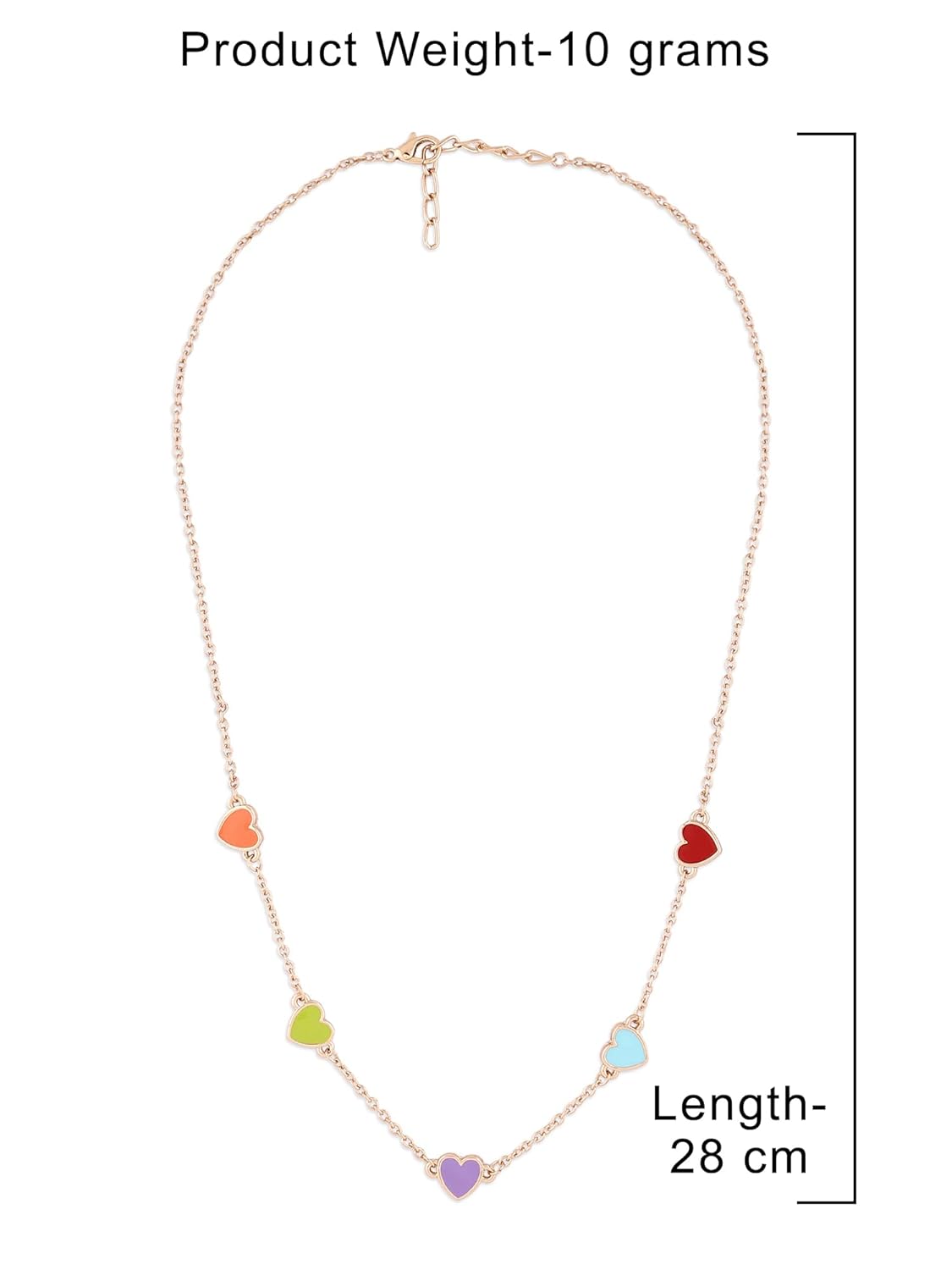 ZAVERI PEARLS Multicolor Enamel Hearts Contemporary Style Chain For Women-ZPFK16223 - Image 7
