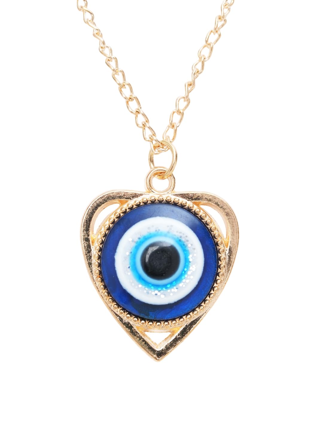 STYOLLO Fancy Golden Evil Eye Protector Metal Chain Necklace Set For Women & Girls | Evil Eye Pendant | Gold Plated Women's Necklaces Fashion Jewellery Sets | Girls' Chains & Necklaces- Pack of 1 - Image 2