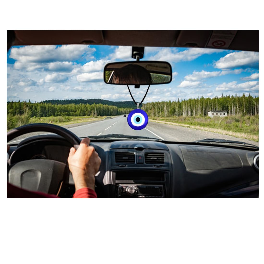 AFH Evil Protector Blue Evil Eye Car Mirror Charm Decorative Hanging Ornament - Image 3