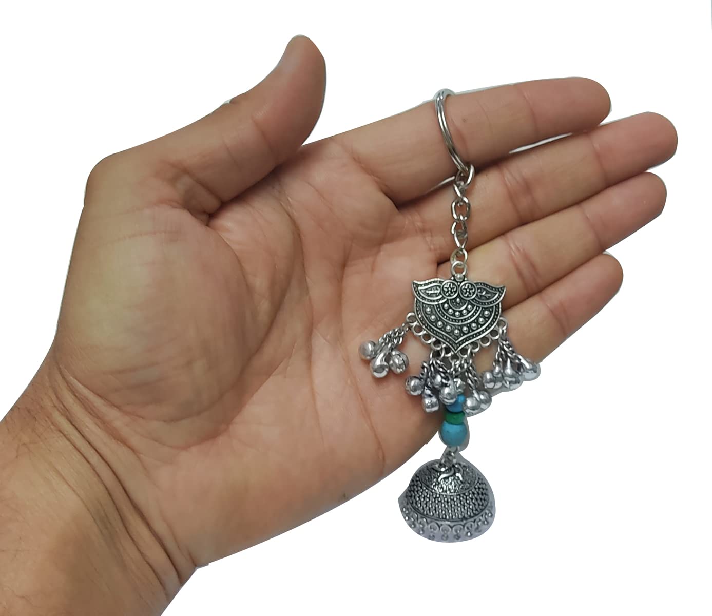 Heeva Creation Oxidised keychain & purse hanging with turquoise beads.Colour-Multi. - Image 4