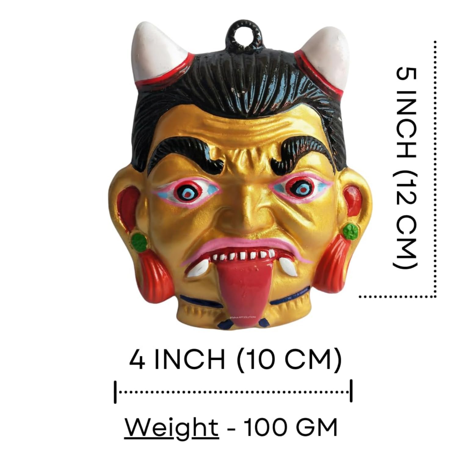Salvus APP SOLUTIONS Metal Nazar Battu Wall Hanging Face Mask for Evil Eye Protection (Multicolour, Small) - Image 3