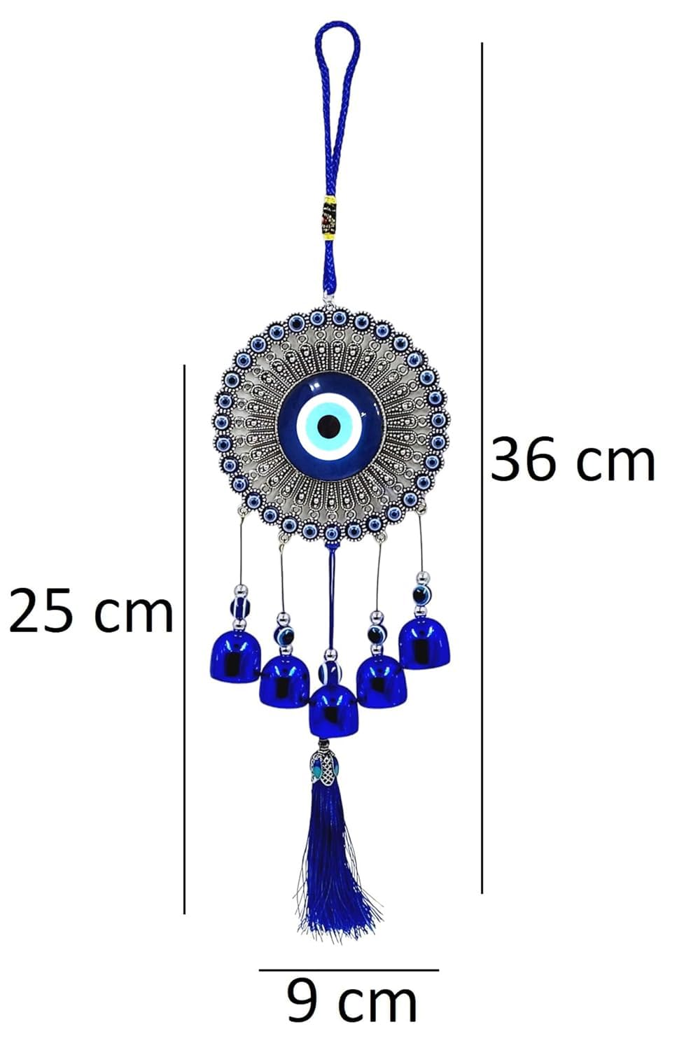 ARTISKRITI Evil Eye Wind Chime Hanging for Home Window, Nazar Battu for Home Protection, Good Luck Charm and Prosperity - Image 3