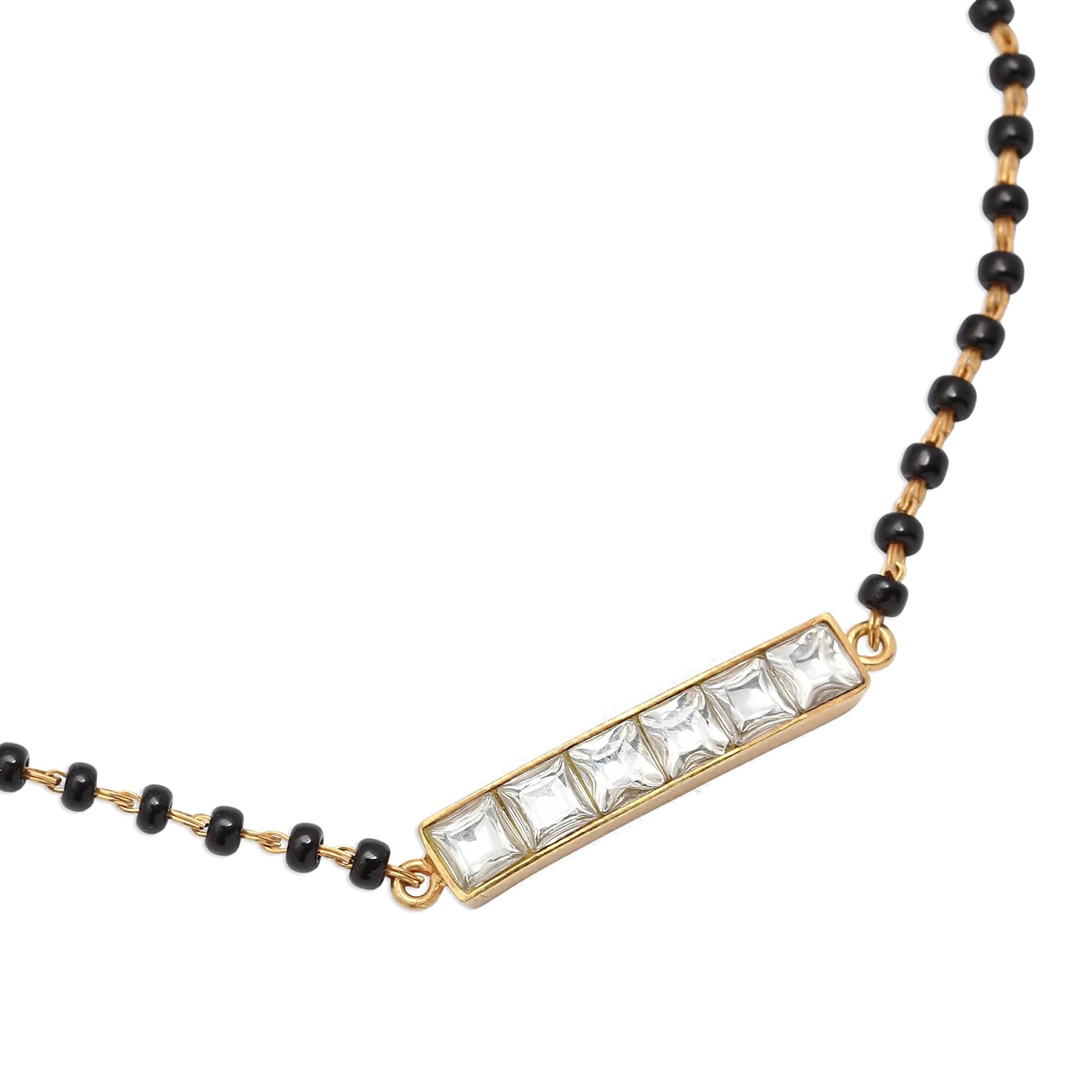 Unniyarcha Silver Zircon 6 Stone Luck Bracelet for Women, Sterling Silver Jewellery with Certificate of Authenticity & 92.5 Stamp, Oxidised Bracelet (Mangalsutra) - Image 6