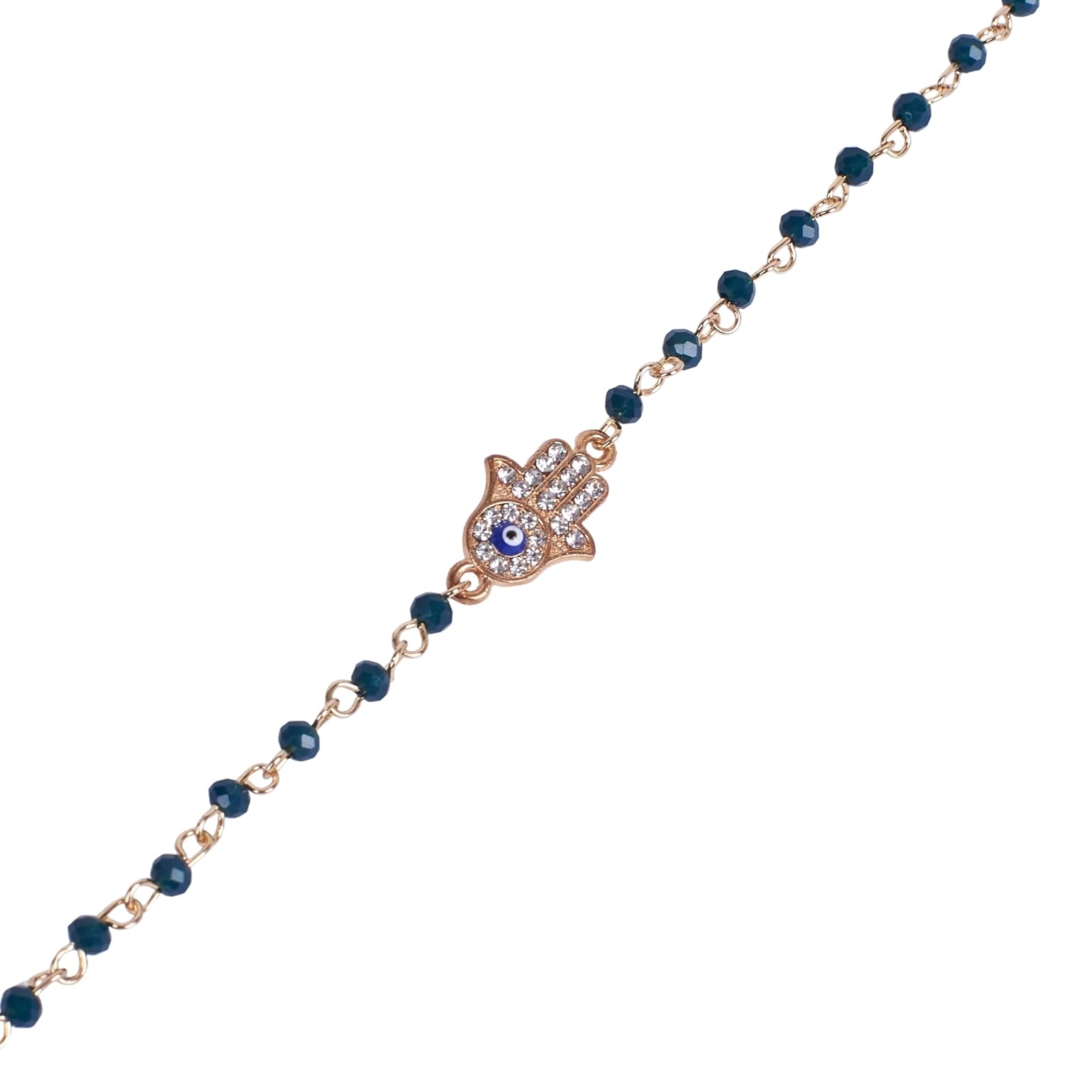 SALTY Set of 1 Evil Eye Rakhi Gift for Brother | Rakhi Gift Pack for Bhaiya, Bhabhi, and Sister| Bracelet for Men, Women | Fancy Jewellery Combo Gifts | Hand Band | Ideal for Gifting Hamper - Image 2