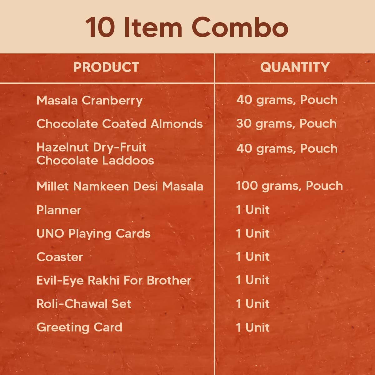 Yaadon Ka Dabba – 10-Item Rakhi Hamper for Brother – Evil Eye Rakhi, Chocolate Coated Almonds, Hazelnut Dry-Fruit Laddoos, Uno & More | Chocolates & Sweets for Brother – Gift Combo Set - Image 3