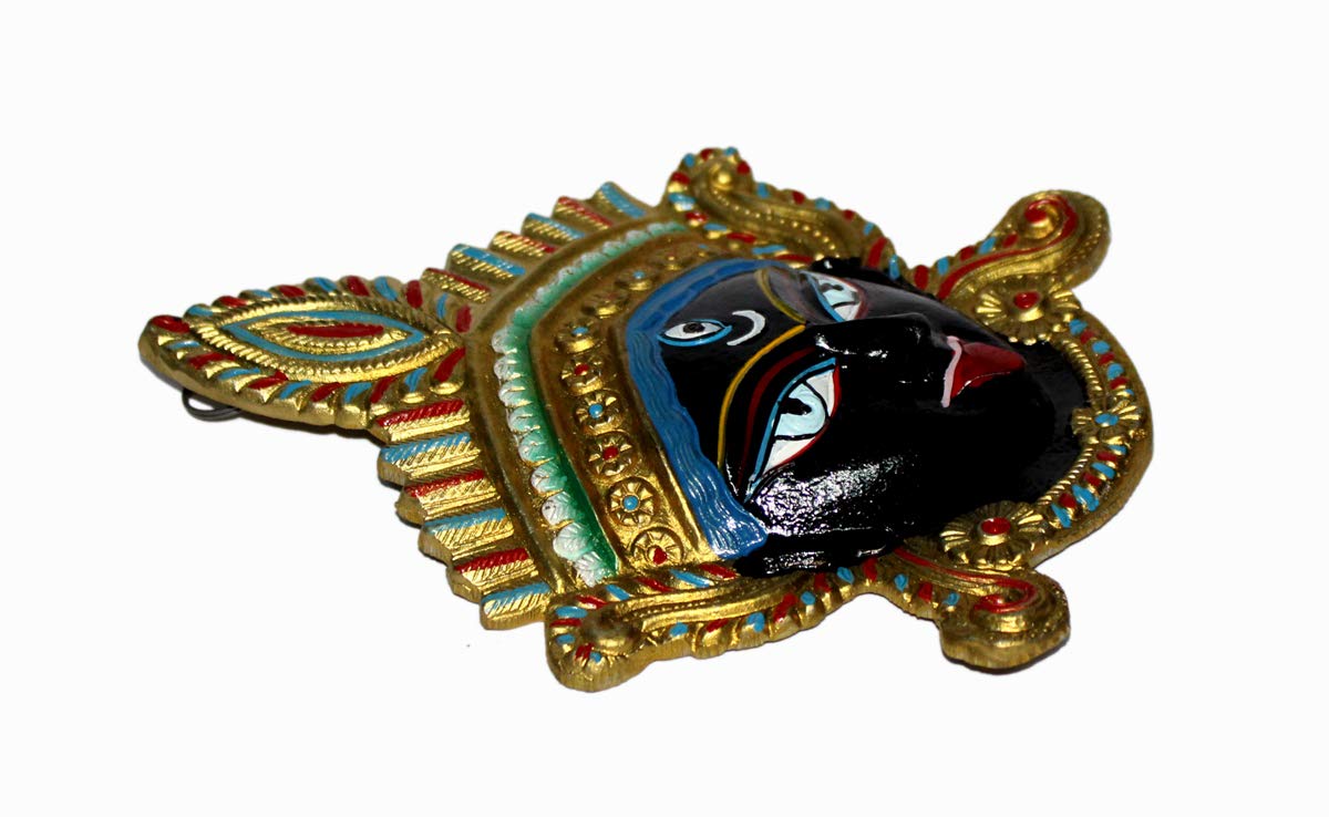 BANSIGOODS Religious Maa Kali Nazar Battu Standard Metal Wall Hanging Decorative Showpiece for Home (18 cm, Multicolour) - Image 3
