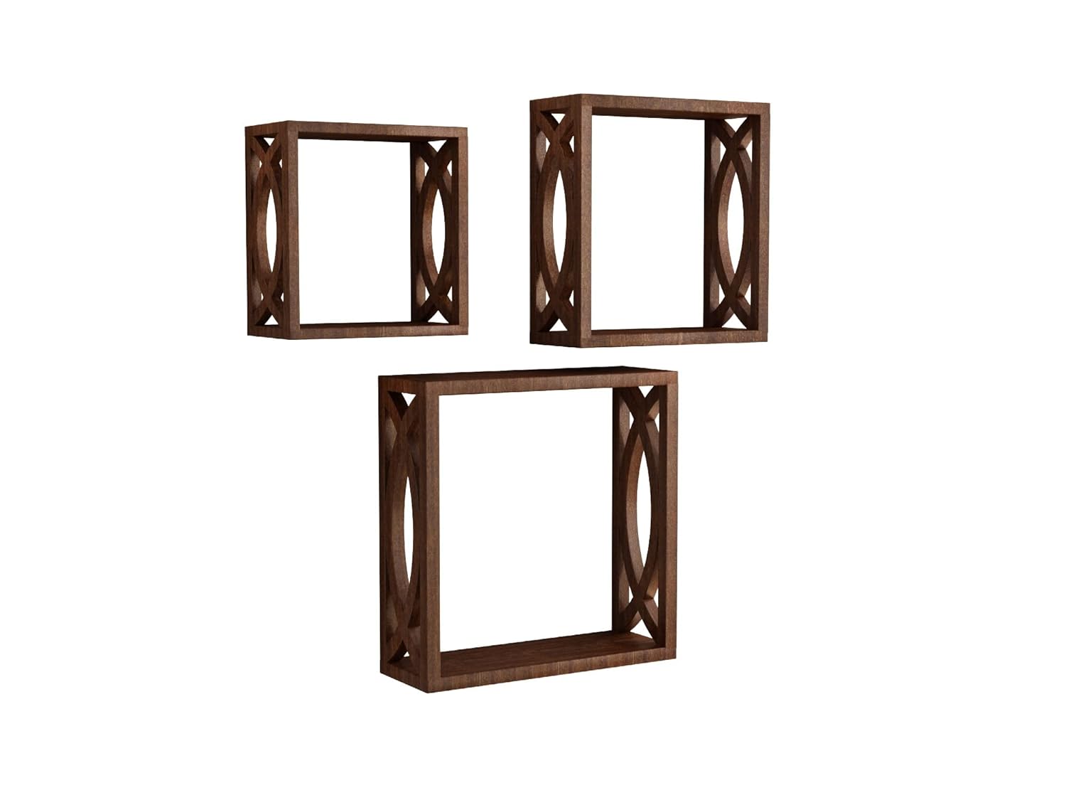 Home Sparkle MDF Wooden Wall Shelves (Brown) - Image 4