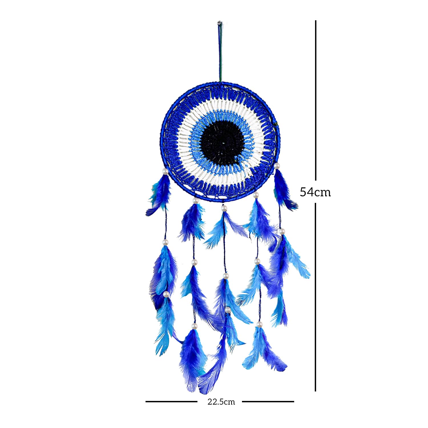 URBANFIX Evil Eye Dream Catcher – Handmade Wall Hanging with Feathers & Beads for Bedroom, Living Room, Home Decor, Positive Energy & Good Dreams - Image 7