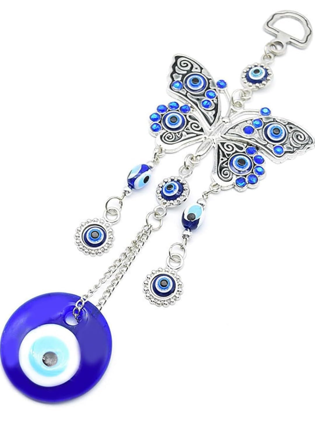 LUKAPLUS® Turkish Om Evil Eye Hanging for Home Entrance Door,Wall,Car Pendant Dashboard Ornament Good Luck and Prosperity Diwali Decoartion Gift Items|Lucky Om Nazar Battu (Blue) - Image 2