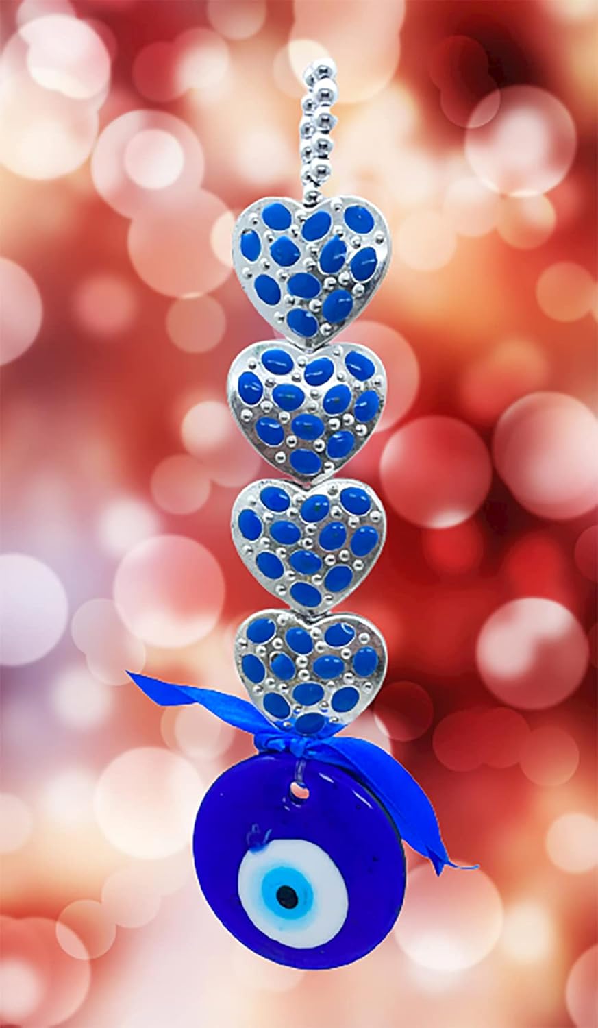 Natchcart Decorative Blue Set of 1 Four Hearts Turkish Evil Eye Hanging for Home Protection, Good Luck Charm and Prosperity, Interior Wall Hanging Showpiece (FS-2628 Evil Eye) - Image 8