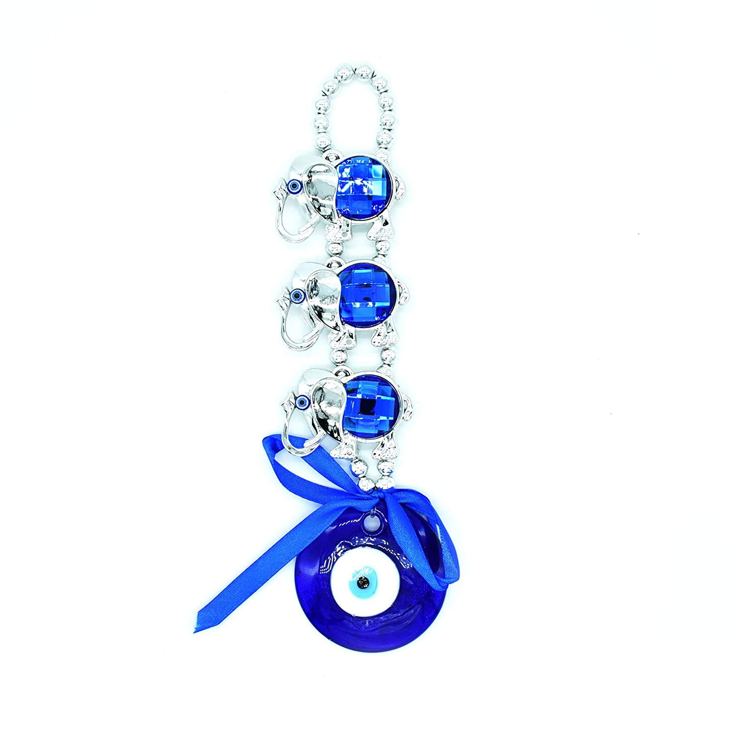 Dalvkot Three Elephant Evil Eye Nazar Suraksha Wall and Car Hanging for Good Luck Prosperity & Success - Image 2