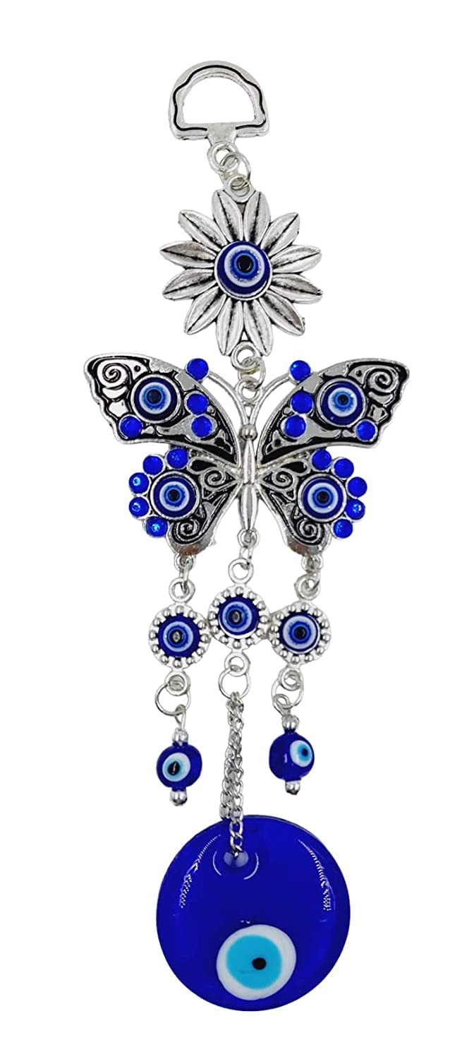 Evil Eye Hanging for Home Entrance Door Decoration, Butterfly Nazar Battu for Home Protection, Good Luck Charm and Prosperity at Office and Home - Image 2
