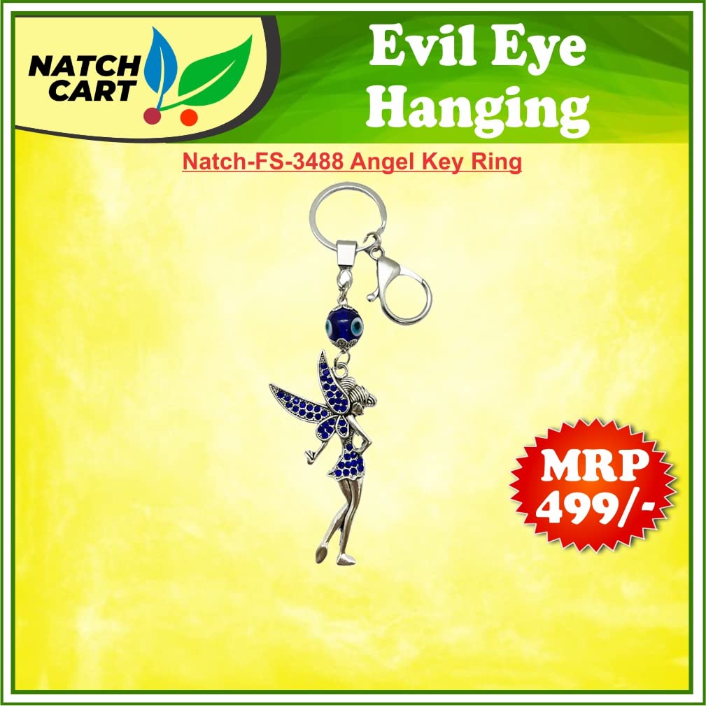 Natchcart Blue Evil Eye with Key Shape Keychain For Bike/Car Gifting With Key Ring Anti-Rust - Image 10