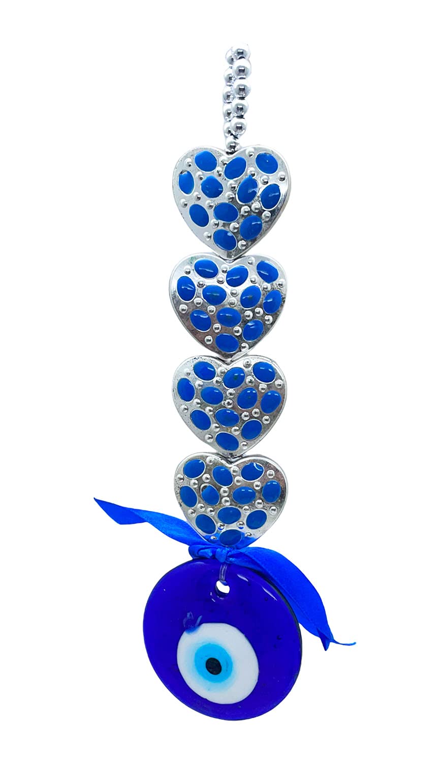Natchcart Decorative Blue Set of 1 Four Hearts Turkish Evil Eye Hanging for Home Protection, Good Luck Charm and Prosperity, Interior Wall Hanging Showpiece (FS-2628 Evil Eye) - Image 2