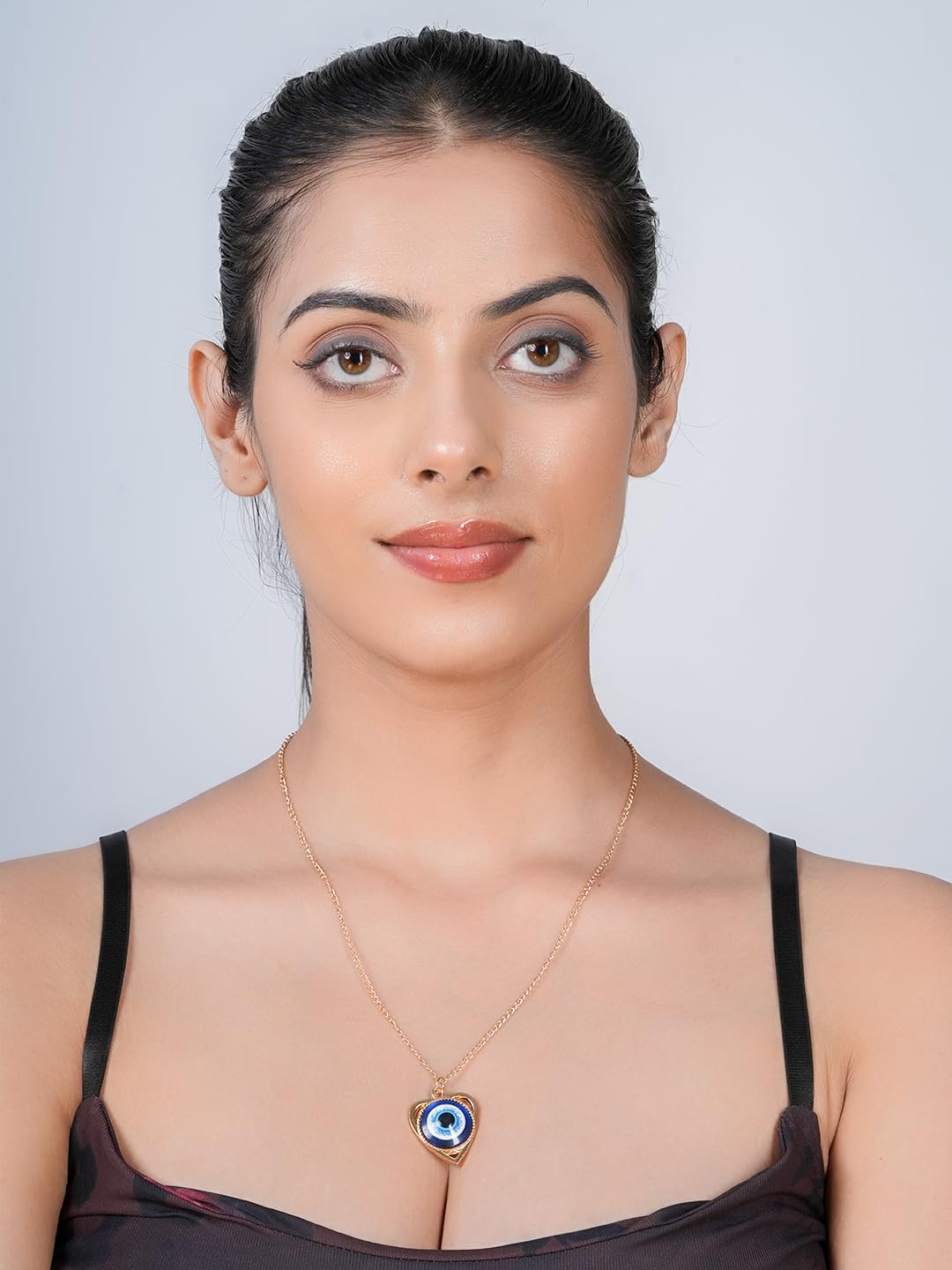 STYOLLO Fancy Golden Evil Eye Protector Metal Chain Necklace Set For Women & Girls | Evil Eye Pendant | Gold Plated Women's Necklaces Fashion Jewellery Sets | Girls' Chains & Necklaces- Pack of 1 - Image 7