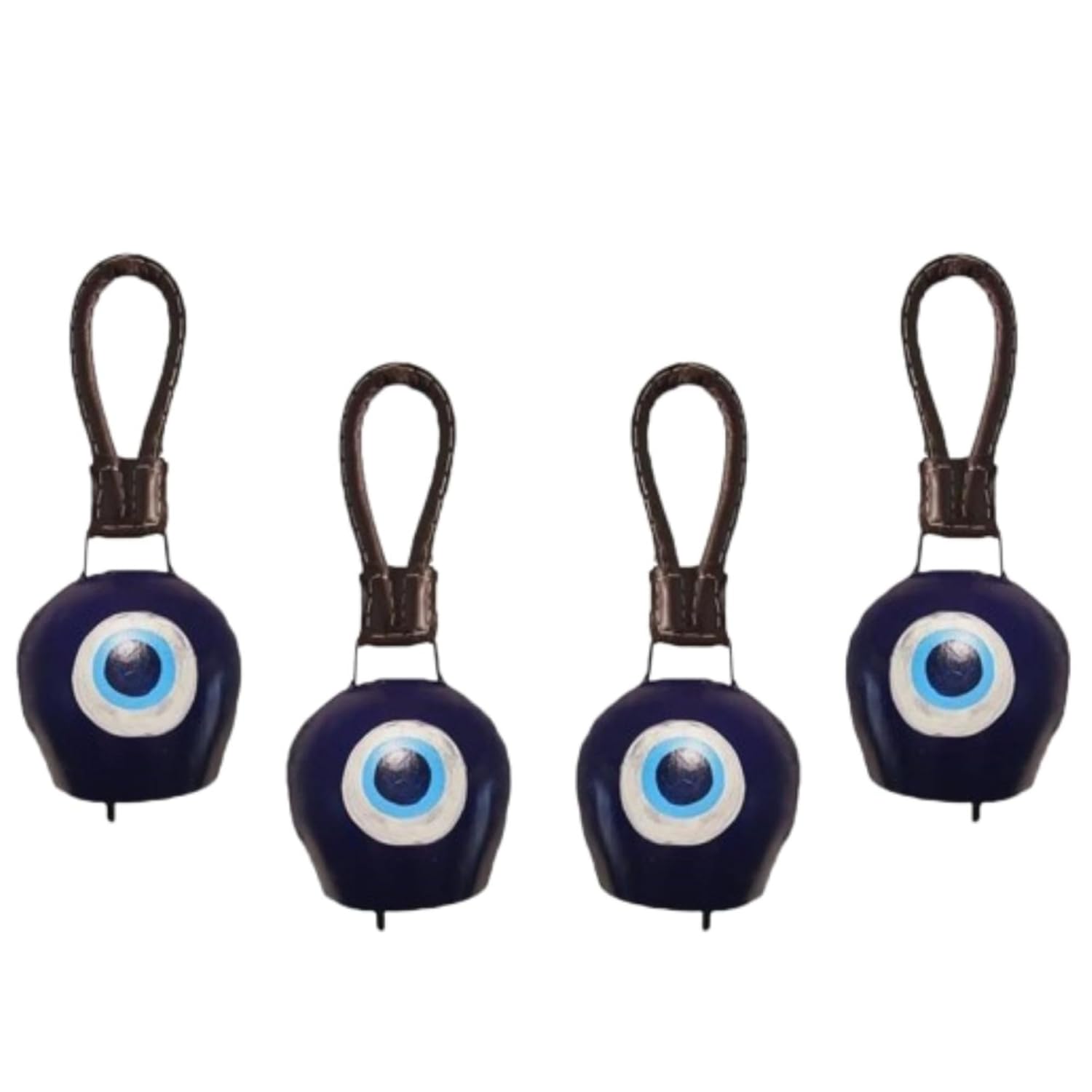 SALEBERATE Handmade Metal Cow Bell with Evil Eye Design – Unique Wall Décor for Charming Home Accents and Protection, Perfect for Hanging Display (Large, 2, Count) - Image 2