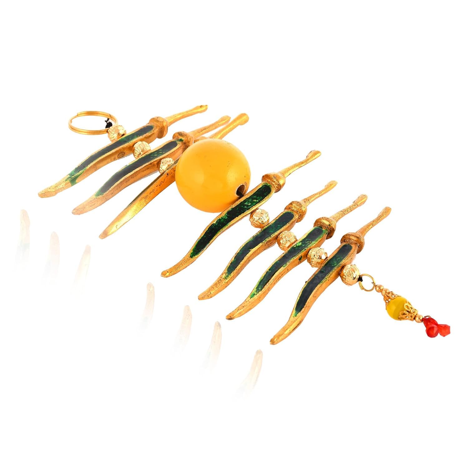Pink Sky Metal Nimbu Mirchi Door Hanging Green Mirch Yellow Lemon for Outdoor | Vastu Feng Shui Buri Nazar Batoo Car, Shops Homes & Offices Good Luck Charm Protection from Negativity - Image 4