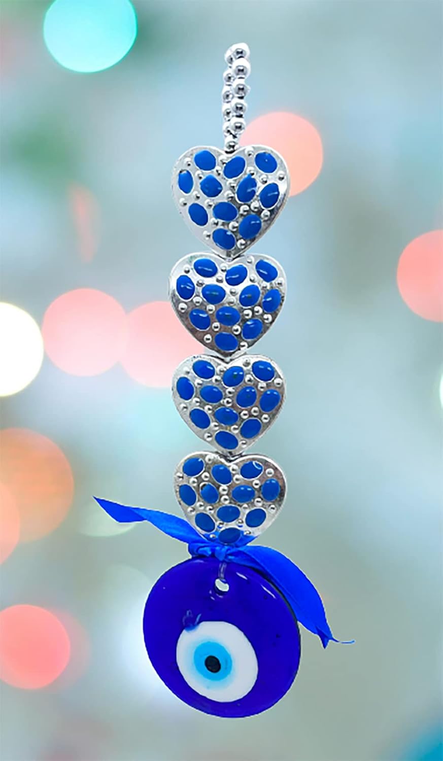 Natchcart Decorative Blue Set of 1 Four Hearts Turkish Evil Eye Hanging for Home Protection, Good Luck Charm and Prosperity, Interior Wall Hanging Showpiece (FS-2628 Evil Eye) - Image 7