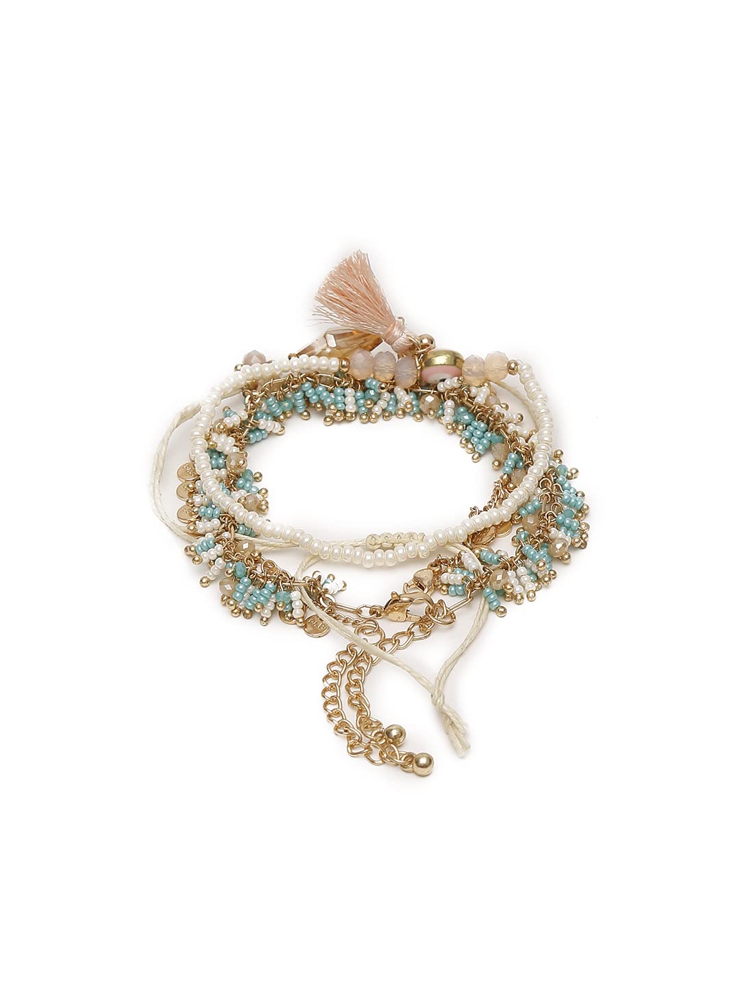 Madame evil eye seed bead drop handmade bracelet - Image 3