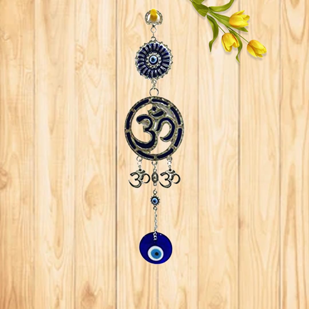 Shoppersduniya Om Evil Eye Hanging Nazar Battu for Car Mirror Hanging Protection and Prosperity|Good Luck Charm and Prosperity at Office and Home Decor Wall Hanging (11.5 inch.) - Image 6