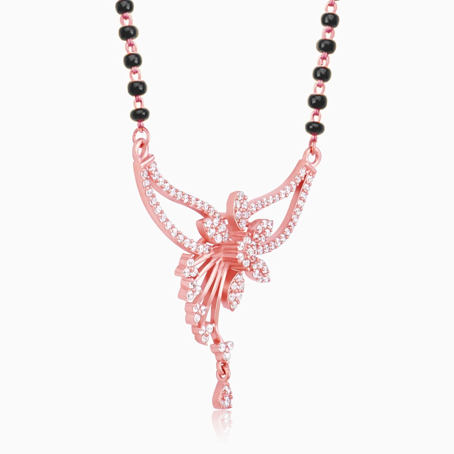 GIVA 925 Silver 18k Gold Plated Rose Gold Plated Mangalsutra Sets | Gifts for Women |Black Bead Necklace - Image 4