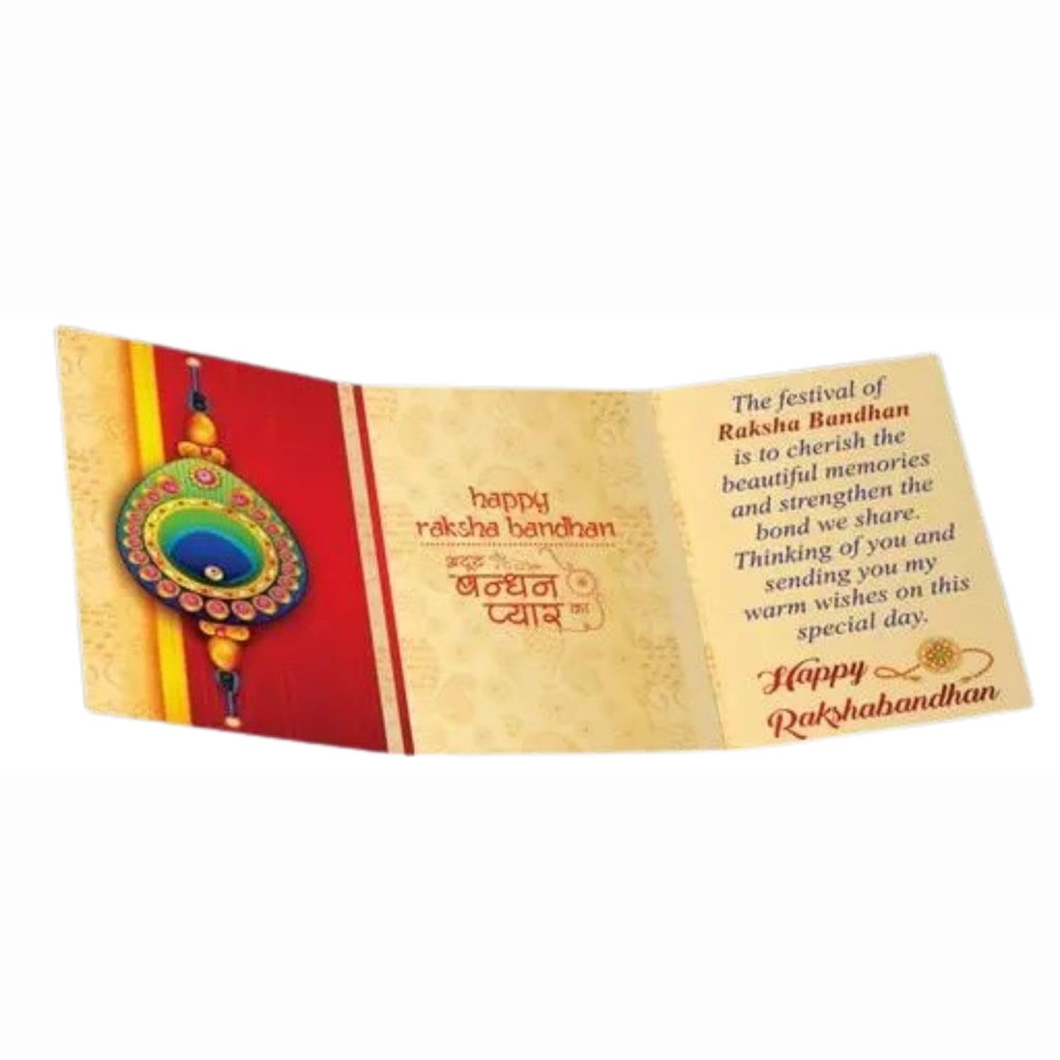 Evil Eye Rakhi Set of 2 with Greeting Card and Roli Chawal, Blue - Image 3