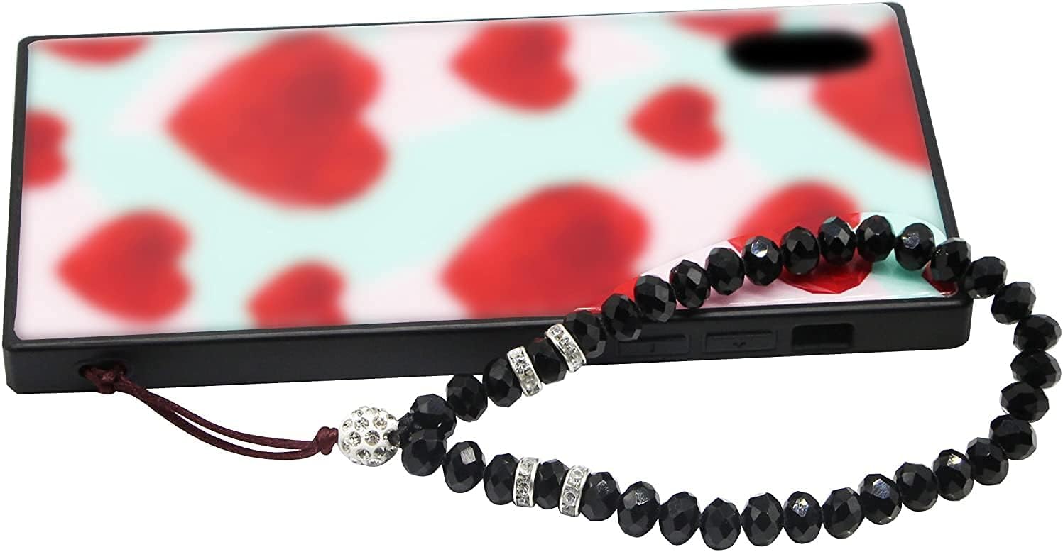 RATANSHALA - Beaded Mobile Phone Lanyard Short Hand Wrist Lanyard Strap Crystal Beads Cell Phone Chain for Girl Women Men Cell Phone (Black Color) - Image 2