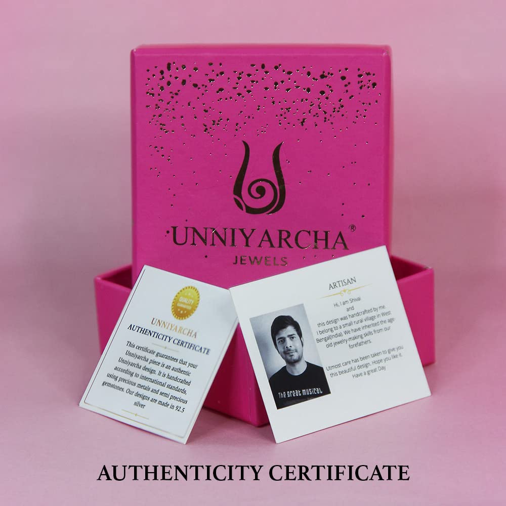 Unniyarcha Silver Zircon 6 Stone Luck Bracelet for Women, Sterling Silver Jewellery with Certificate of Authenticity & 92.5 Stamp, Oxidised Bracelet (Mangalsutra) - Image 8