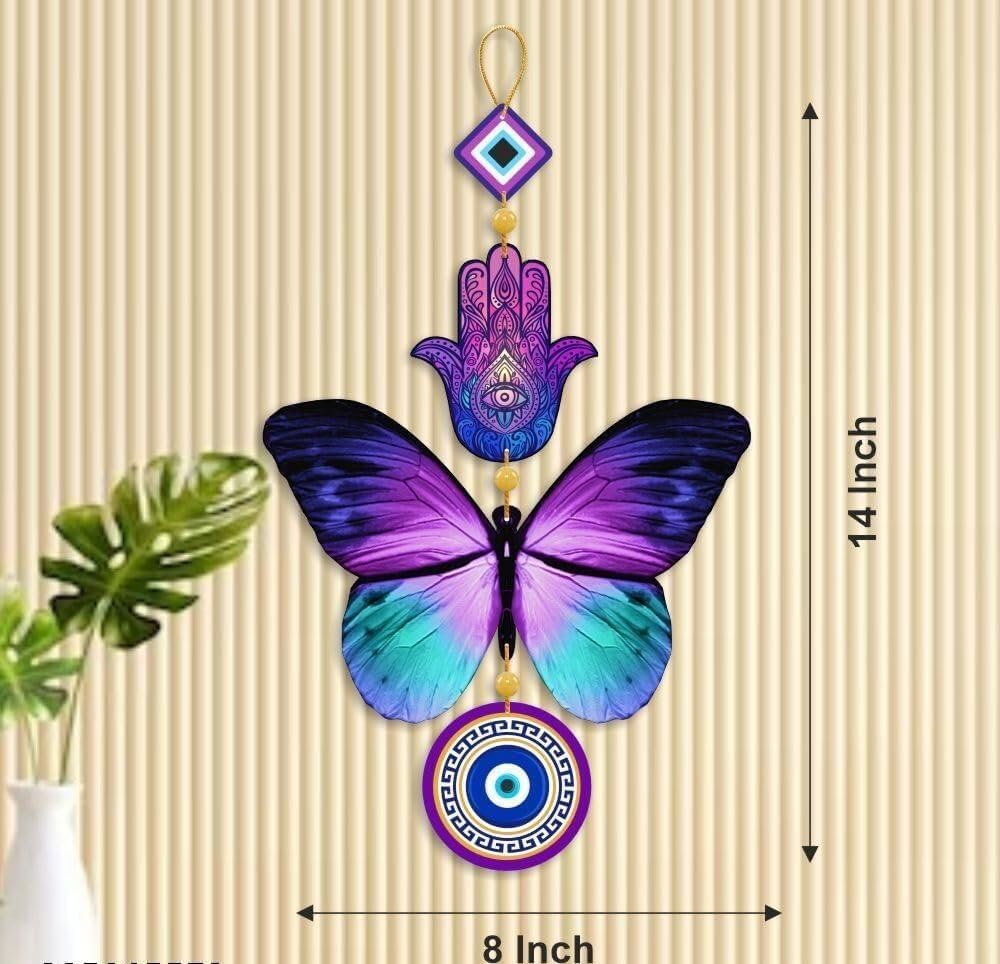 Webelkart Decorative Wall Hanging For Door Entrance, Butterfly Evil Eye Wall Hanging For Protection And Elegance Home Decor, Unique Design Nazar Battu/Suraksha Kawach - Image 4