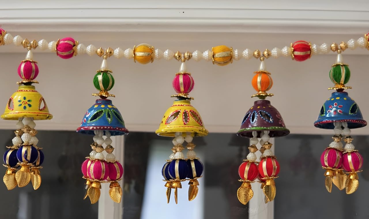 Virushka Rajasthani Style, Handmade - Hand Painted Toran/Bandanwar with Side Hangings for Home Decoration - Image 3