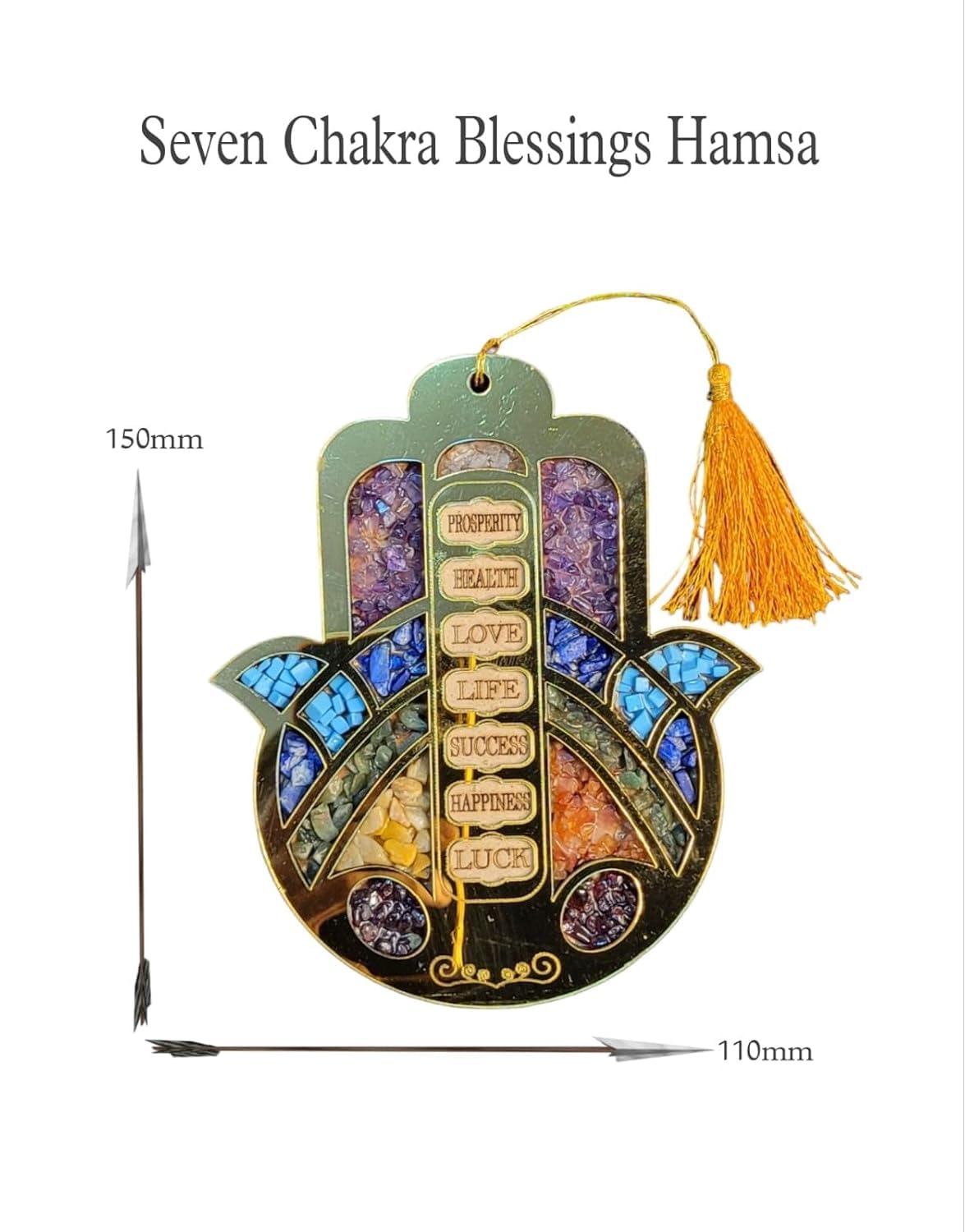 happiness hub Wooden Seven Chakra Hamsa Hand, Home Protection Charm, Decor, Charms, Turkish Nazar Decoration, Good Luck Charm, Wall Decor Amulet, Car Ornament - Image 9