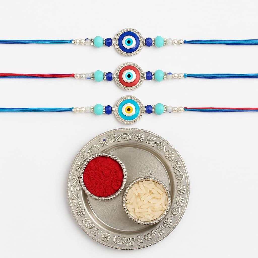 Koogly Rakhi for Brother (Set of 2) | beautiful Evil Eye rakhi | set of 2 for Bhai, Bhabhi, Brother, Bhaiya - Image 3