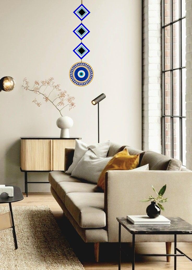 FIT-IN Trends Evil Eye Wall Hanging – Protective Boho Home Decor for Positive Energy | Traditional Nazar Amulet for Living Room, Entrance and Office | Decorative Wall Accent - Image 6