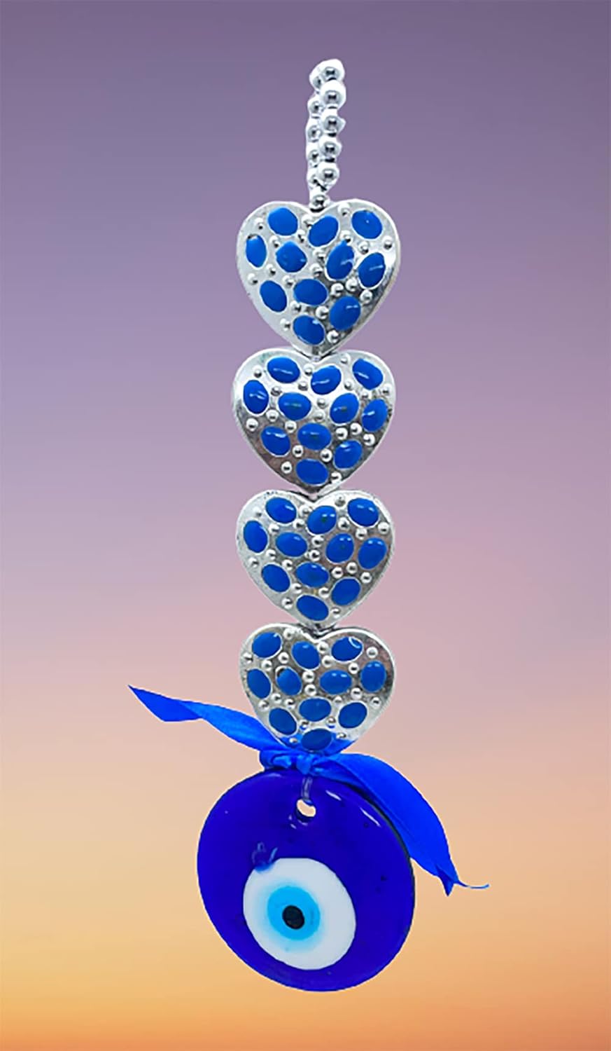Natchcart Decorative Blue Set of 1 Four Hearts Turkish Evil Eye Hanging for Home Protection, Good Luck Charm and Prosperity, Interior Wall Hanging Showpiece (FS-2628 Evil Eye) - Image 5