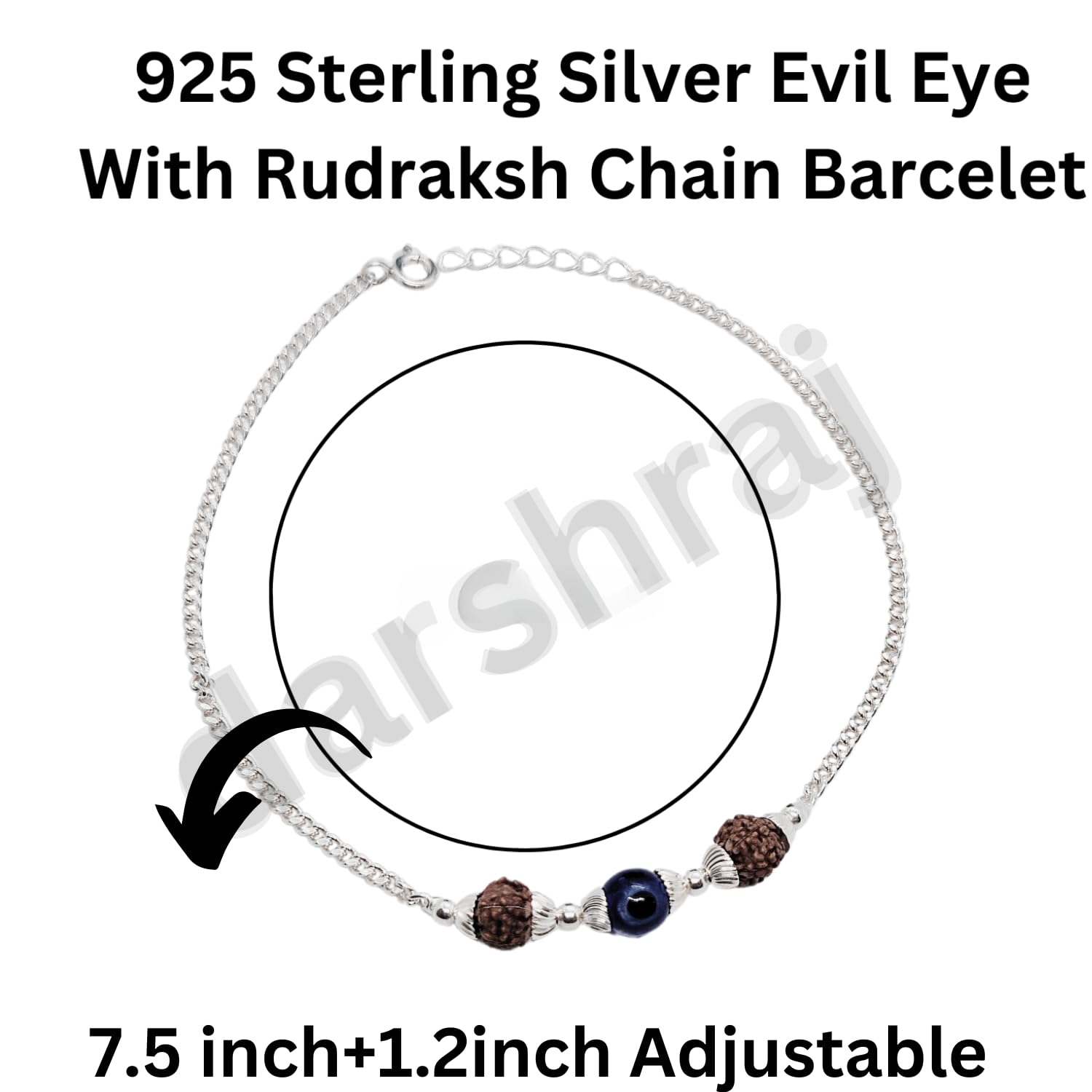 DARSHRAJ 925 Sterling Silver Nazariya Bracelet for Timeless Elegance and Positive Vibes – Perfect for Girls, Women, Men, and Boys - Image 2